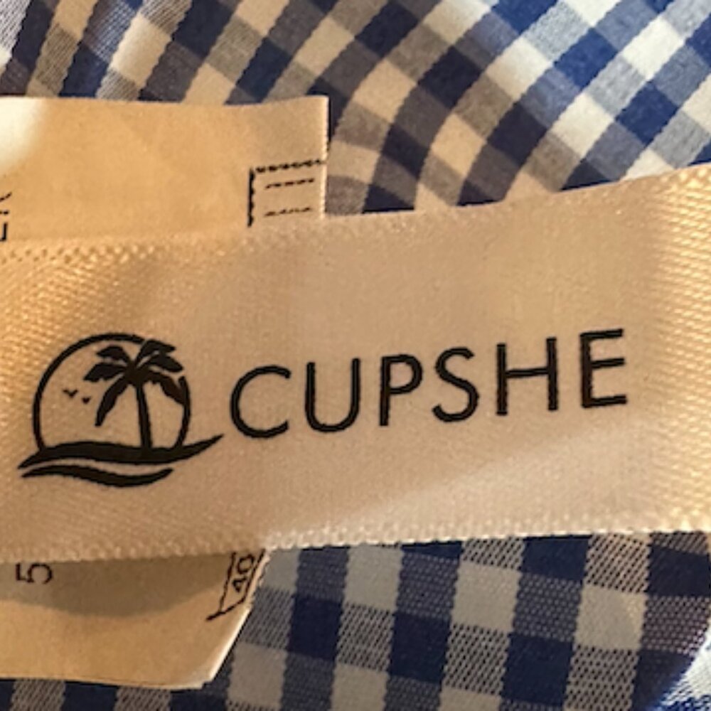 Cupshe Blue Gingham Midi Dress Cutout Bow Front – Size M - Picture 15 of 17